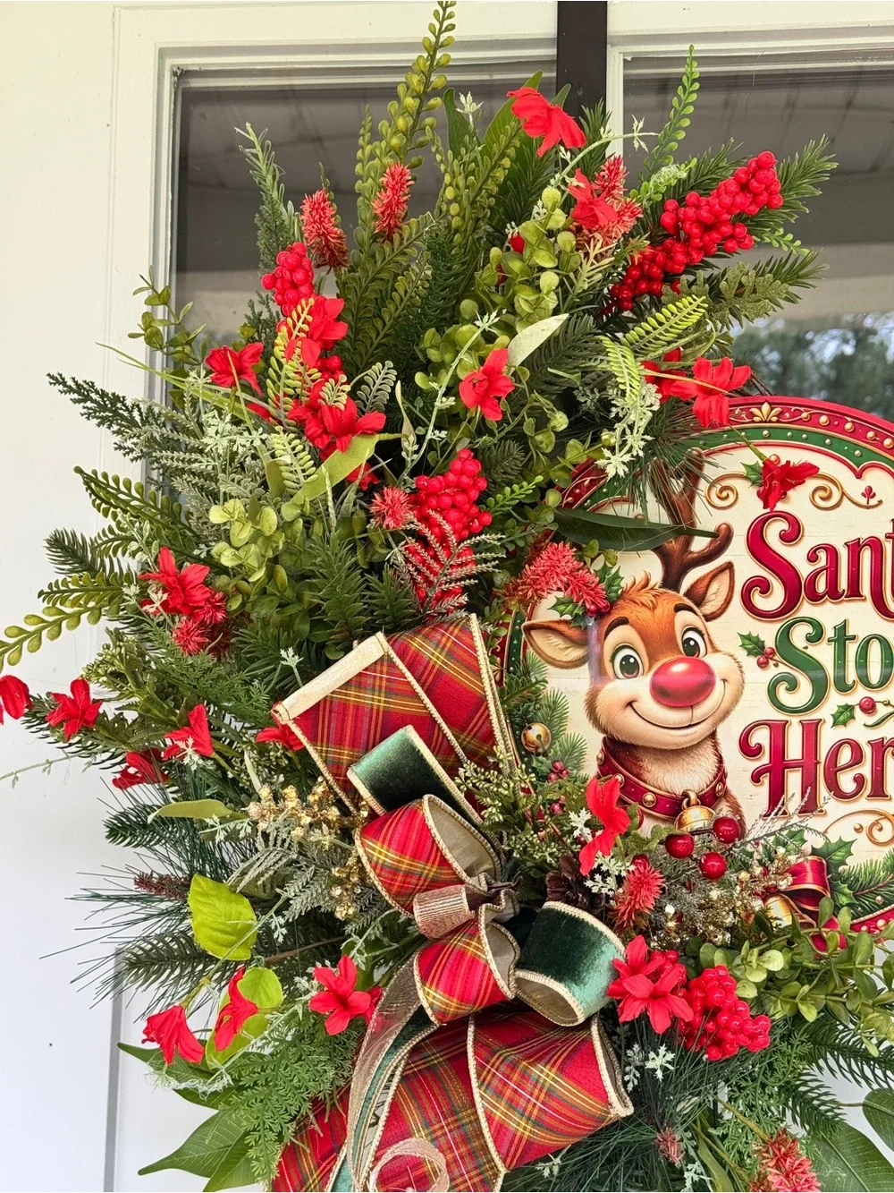 Santa Stops Here Wreath
